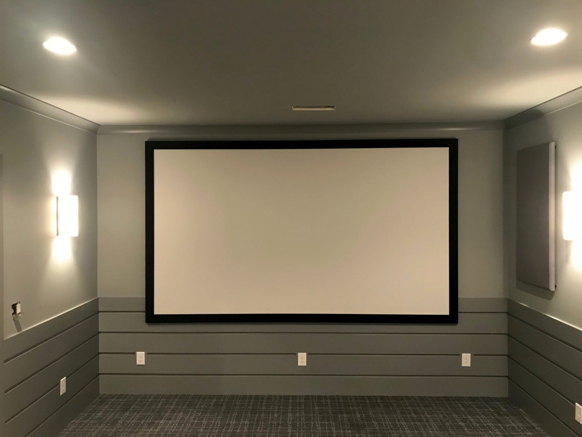 Basement Home Theater Build & Living Room Media Wall
